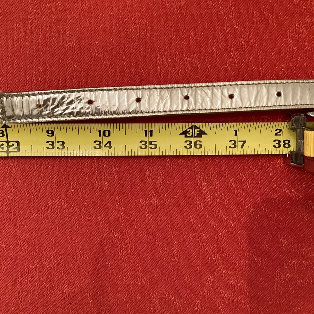 J Crew Metallic Silver Leather Belt